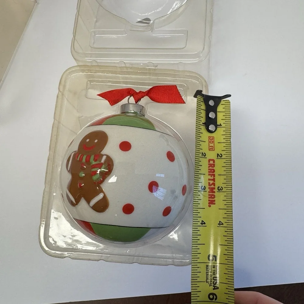 Gingerbread Man Ceramic Christmas Ornament Ball 4